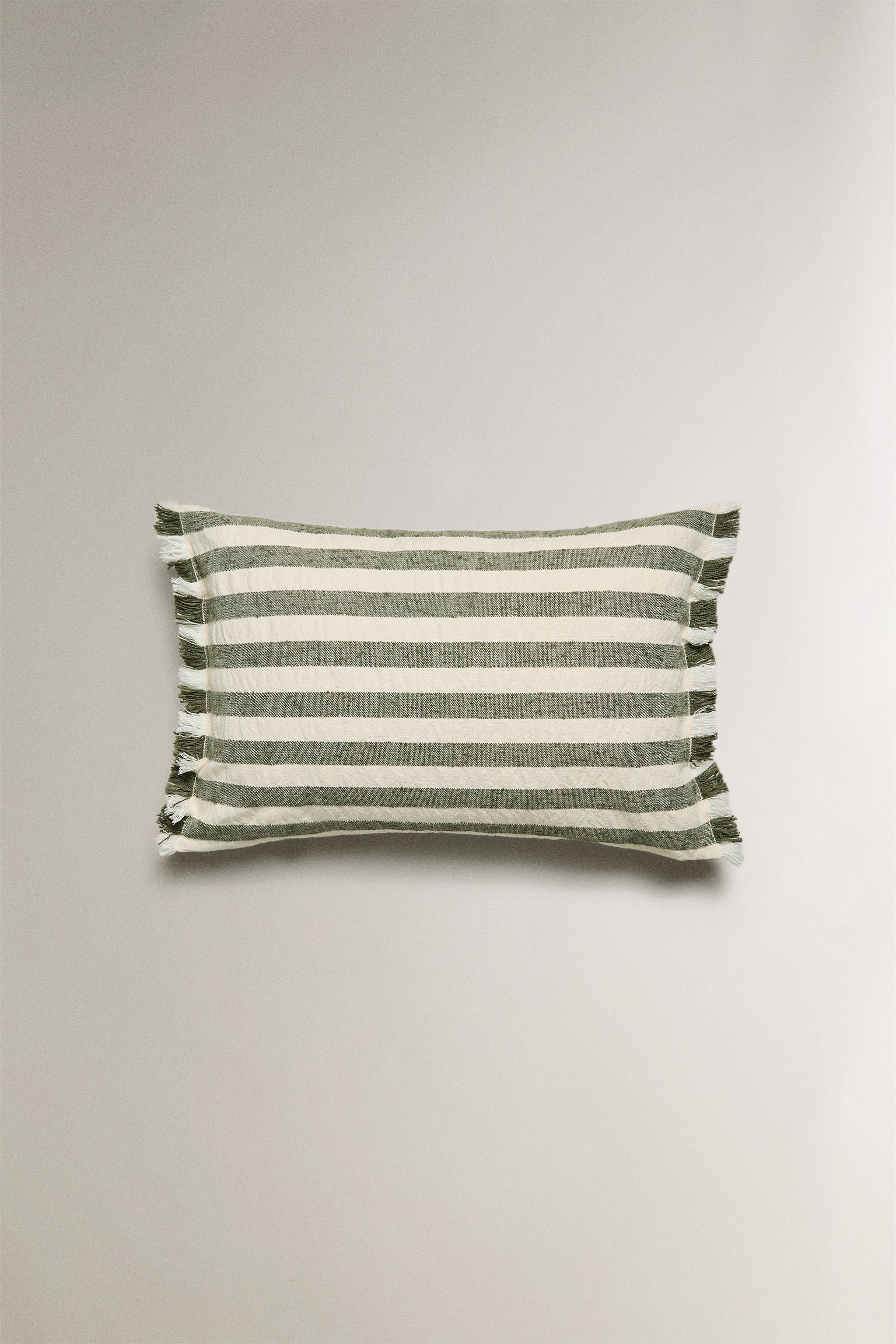 STRIPED THROW PILLOW COVER